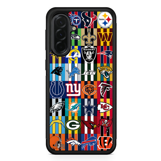 All NFL Football Logo Samsung Galaxy A36 Case | Protective Rubber Cover