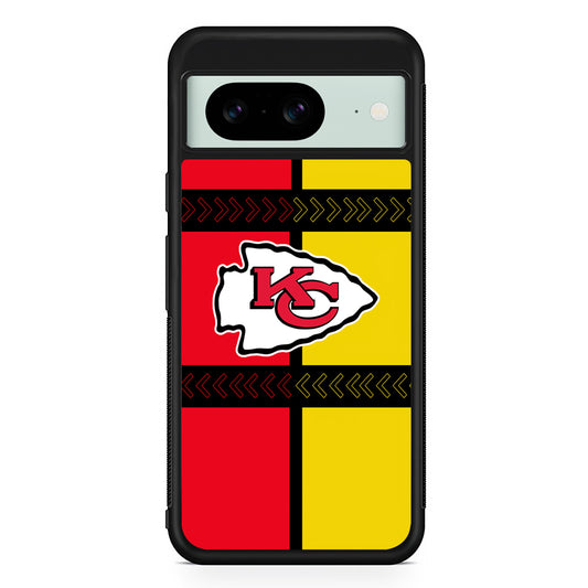 NFL Kansas City Chiefs Colorful Google Pixel 8 Case | Durable Protective Cover for Google Pixel 8