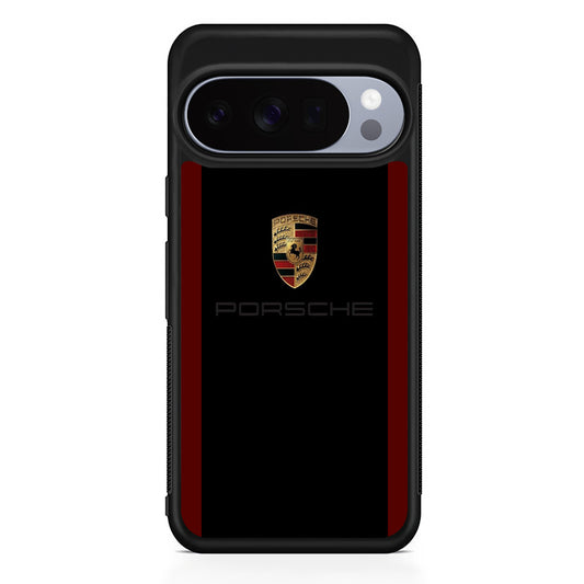 Porsche Logo Stripe Maroon Google Pixel 10 Pro Case | Protective Google Pixel 10 Pro Cover
