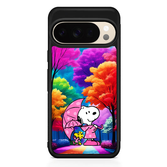 Snoopy and Woodstock in the Forest Google Pixel 10 Pro XL Case | Slim Google Pixel 10 Pro XL Protective Case