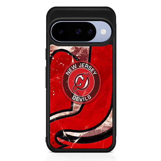 NHL New Jersey Devils The Red Google Pixel 10 Case | Google Pixel 10 Rubber Protective Case