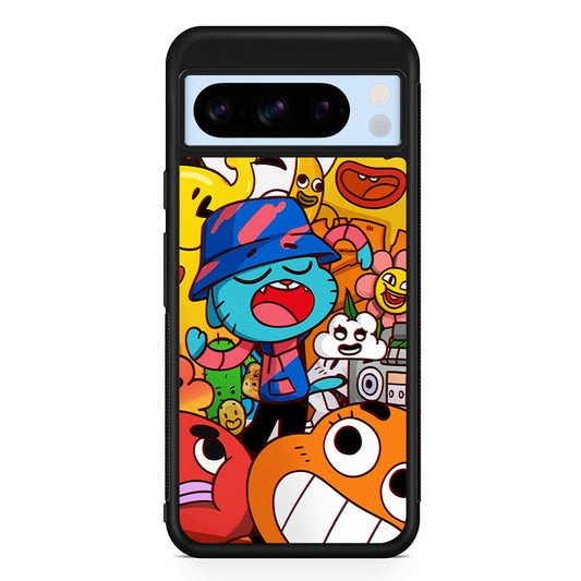 Gumball and Friends Doodle Google Pixel 8 Pro Case | Slim Rubber Case for Google Pixel 8 Pro