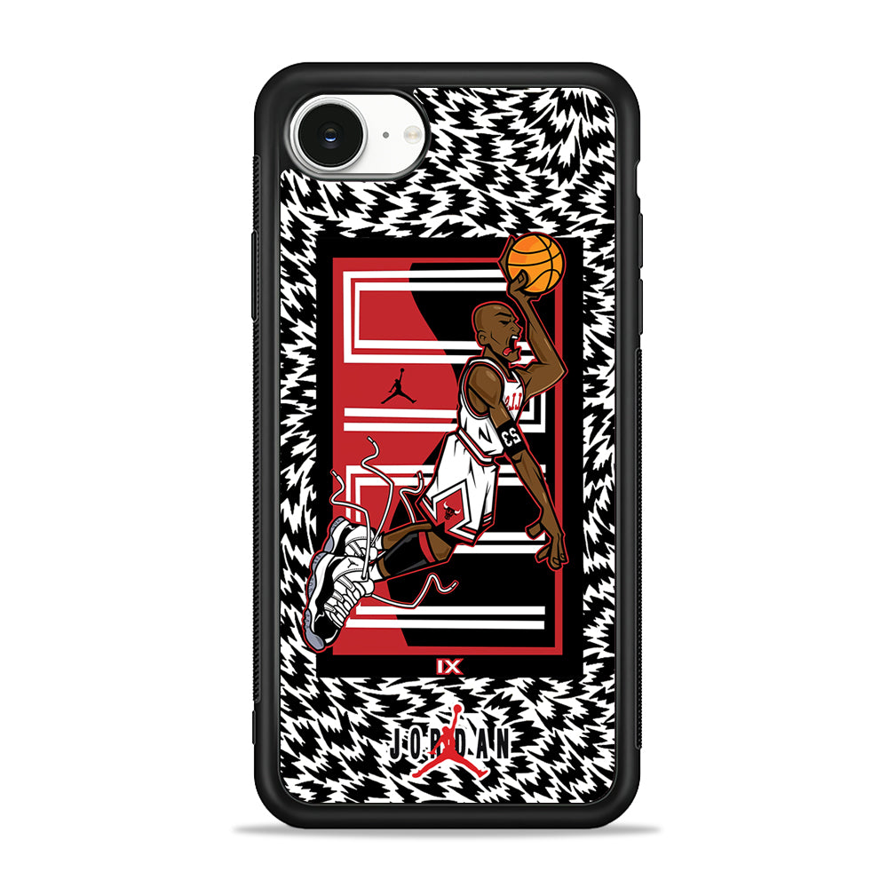 Air Jordan 23 Cartoon Signature iPhone 16e Case - Slim Silicone Case