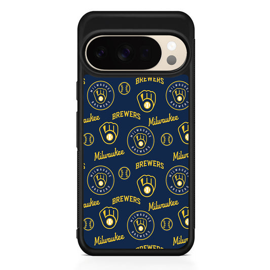 MLB Milwaukee Brewers Pattern Google Pixel 10 Pro XL Case | Slim Google Pixel 10 Pro XL Protective Case