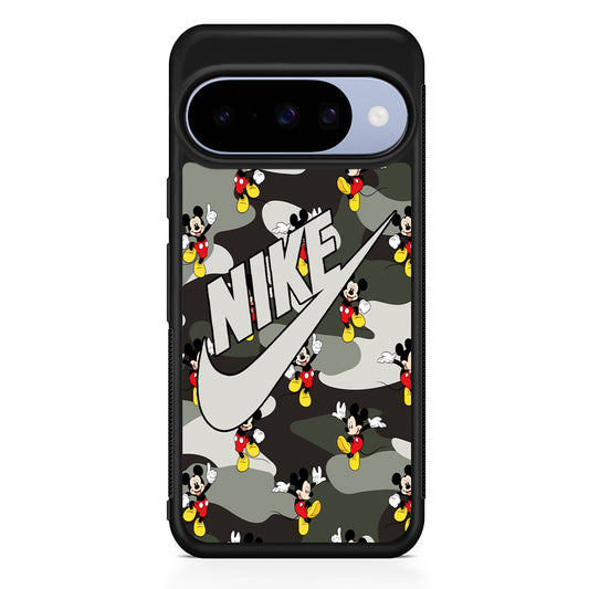 Nike Mickey Camo Google Pixel 10 Case | Google Pixel 10 Rubber Protective Case