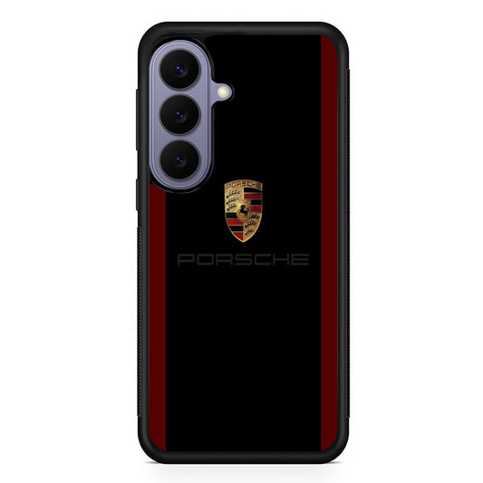 Porsche Logo Stripe Maroon Samsung Galaxy S26 Case | Lightweight Samsung Galaxy S26 Phone Case