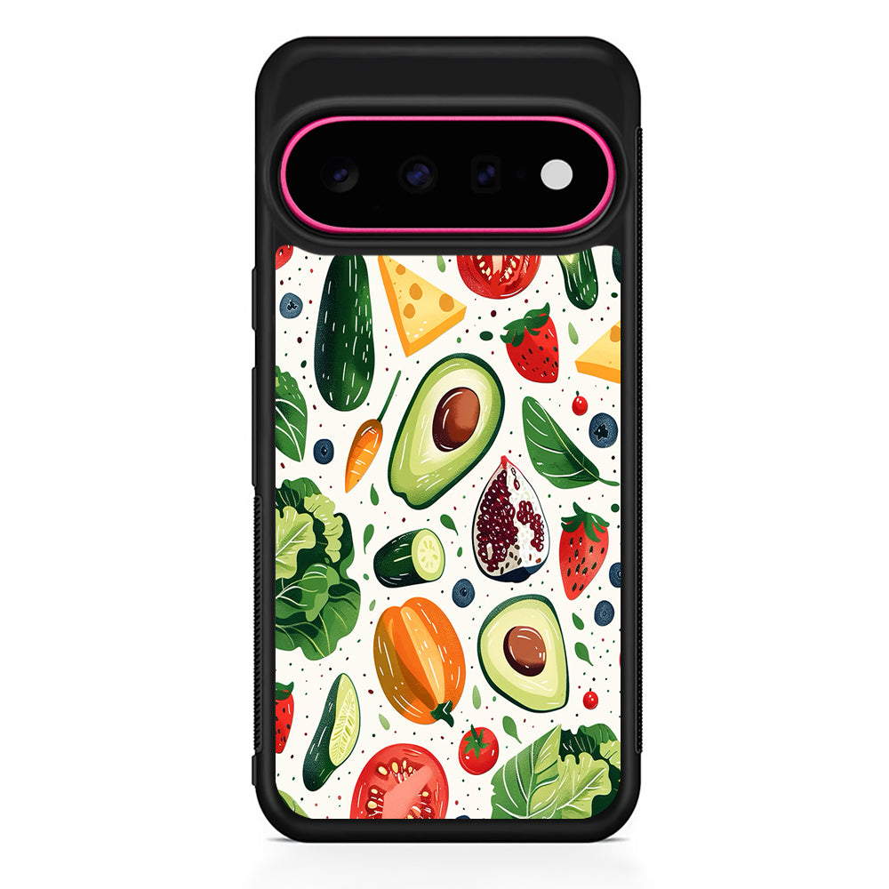 Collection of Fruits and Vegetables Google Pixel 11 Case | Slim Shockproof Cover