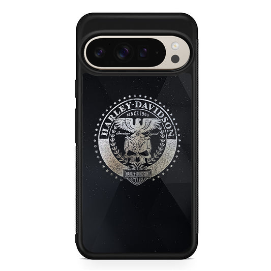 Harley Davidson Silver Emblem Google Pixel 9 Pro Case | Slim Protective Cover