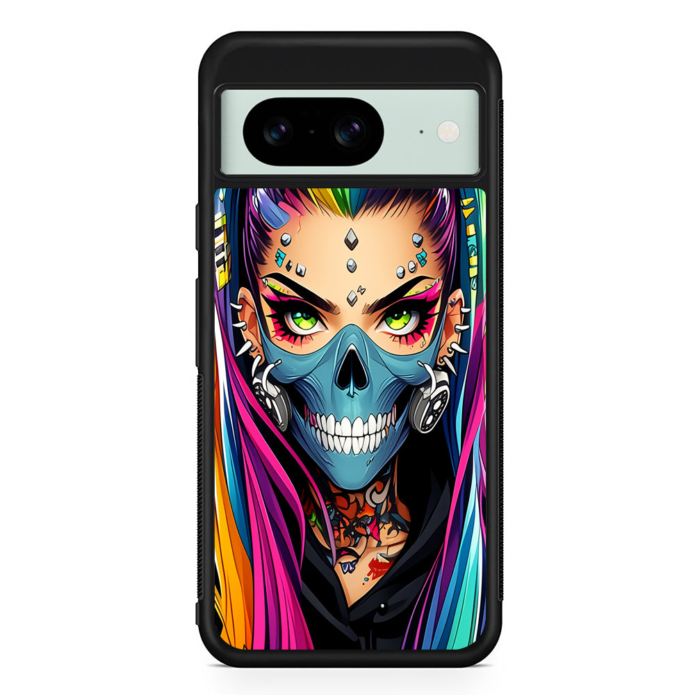 Tattooed Girl with Mask Google Pixel 8 Case | Durable Protective Cover for Google Pixel 8