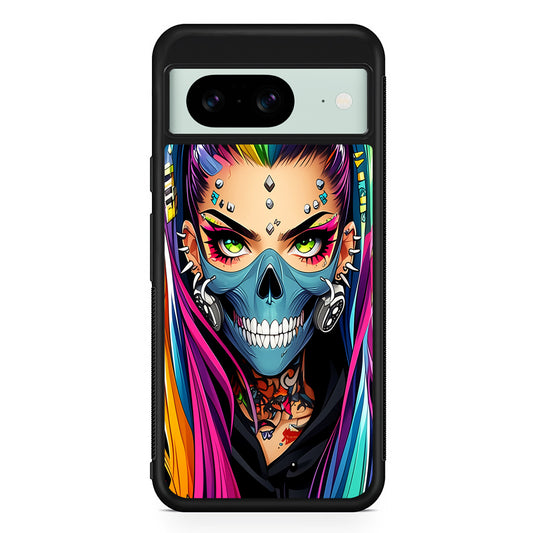 Tattooed Girl with Mask Google Pixel 8 Case | Durable Protective Cover for Google Pixel 8