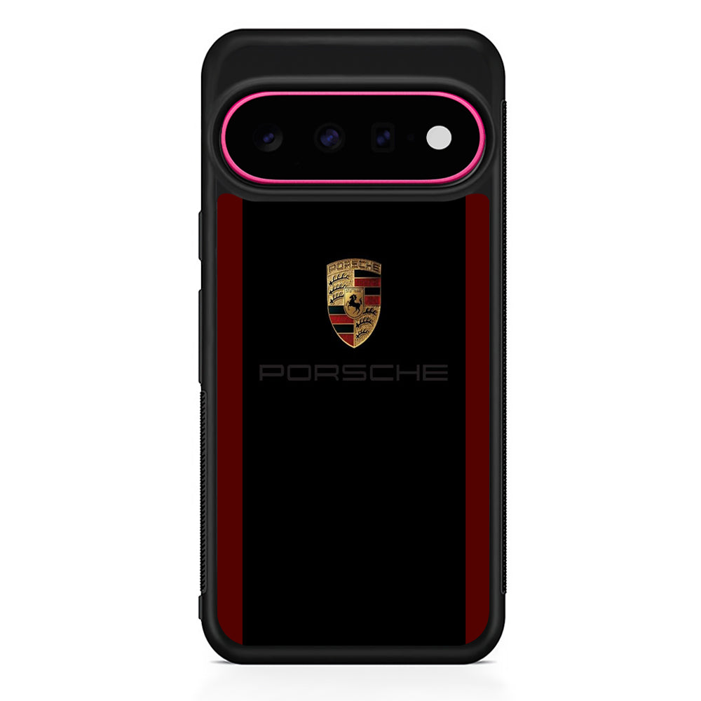 Porsche Logo Stripe Maroon Google Pixel 11 Case - Stylish Protective Phone Case