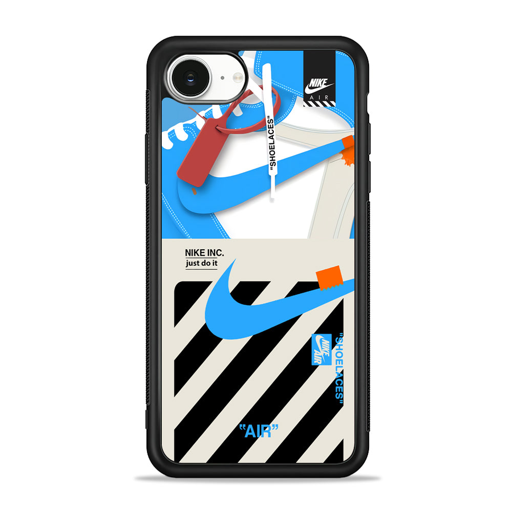 Nike Shoelaces Top Seal iPhone 16e Case - Slim Silicone Case