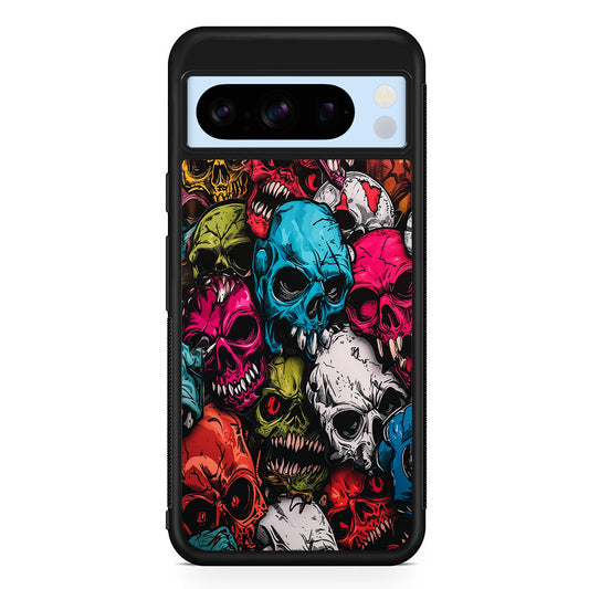 Skull Colorful Pattern Google Pixel 8 Pro Case | Slim Rubber Case for Google Pixel 8 Pro