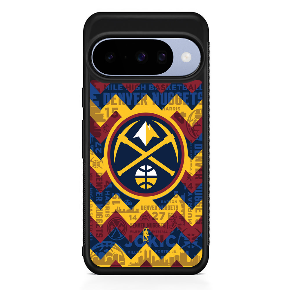 NBA Denver Nuggets Chevron Google Pixel 10 Case | Google Pixel 10 Rubber Protective Case