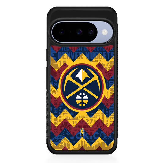 NBA Denver Nuggets Chevron Google Pixel 10 Case | Google Pixel 10 Rubber Protective Case