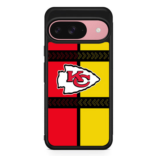 NFL Kansas City Chiefs Colorful Google Pixel 9 Case | Google Pixel 9 Protective Rubber Case