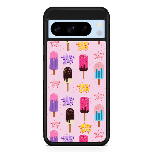 Pink Colourful Cute Ice Cream Google Pixel 8 Pro Case | Slim Rubber Case for Google Pixel 8 Pro