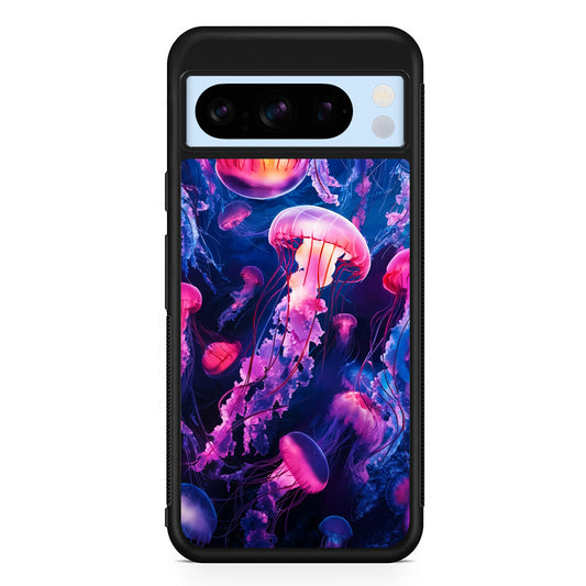 Jellyfish Drifting in The Ocean Google Pixel 8 Pro Case | Slim Rubber Case for Google Pixel 8 Pro