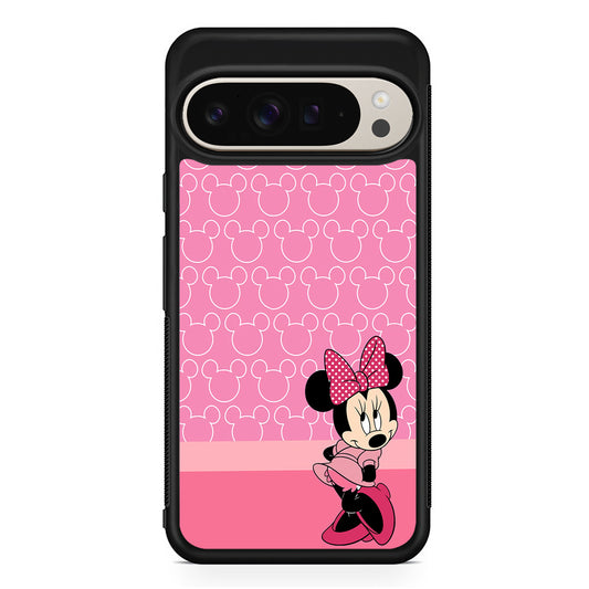 Minnie Mouse Pink Background Google Pixel 9 Pro Case | Slim Protective Cover