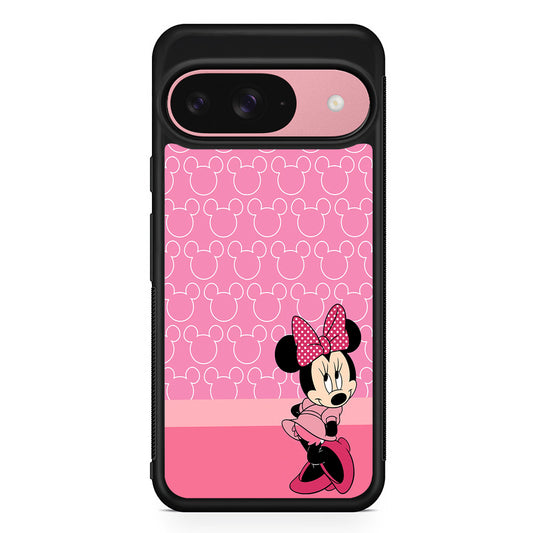 Minnie Mouse Pink Background Google Pixel 9 Case | Google Pixel 9 Protective Rubber Case