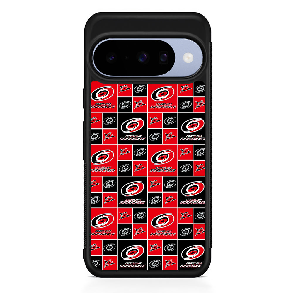NHL Carolina Hurricanes Pattern Google Pixel 10 Case | Google Pixel 10 Rubber Protective Case