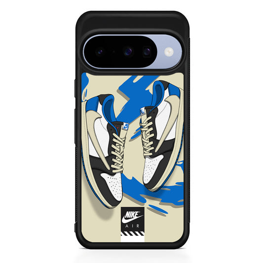 Nike Blue Whirlwind Google Pixel 10 Case | Google Pixel 10 Rubber Protective Case