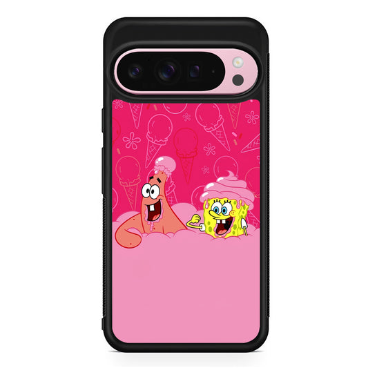 Spongebob and Patrick Eating Ice Cream Google Pixel 9 Pro XL Case | Protective Cover