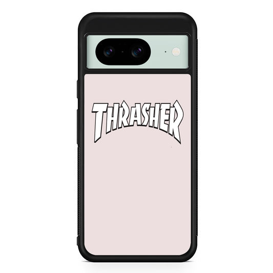 Thrasher Pearl White Logo Google Pixel 8 Case | Slim Rubber Case for Google Pixel 8
