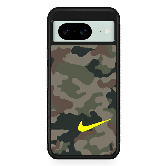 Nike Camo Yellow Alert Google Pixel 8 Case | Slim Rubber Case for Google Pixel 8