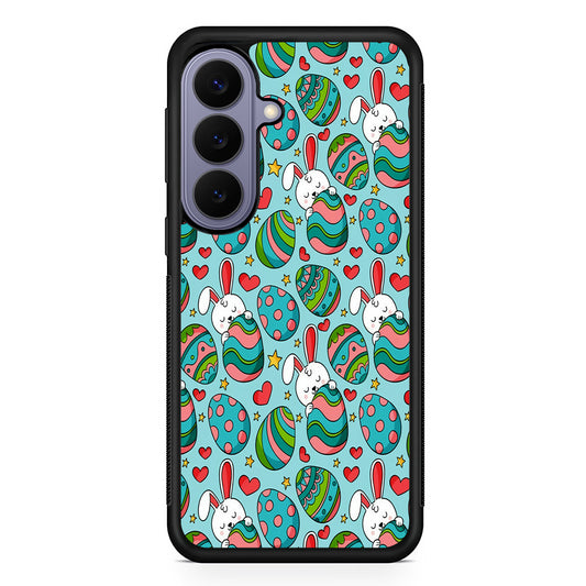 Easter Eggs and Rabbits Pattern Samsung Galaxy S26 Case | Durable Rubber Case for Samsung Galaxy S26