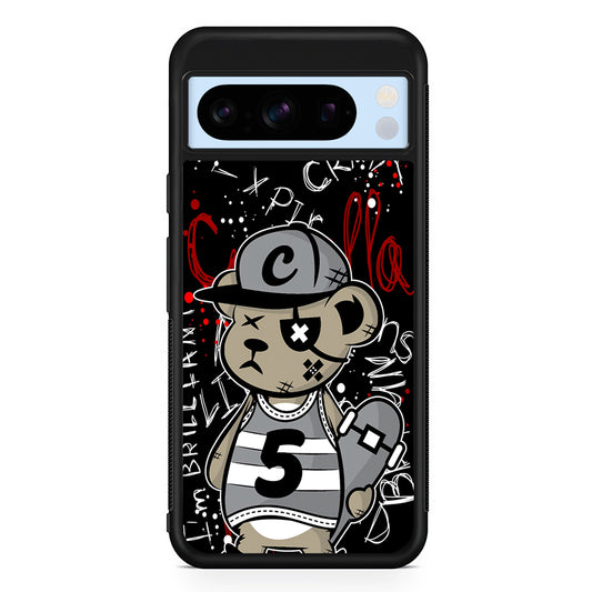 Crew Five Skater Bear Google Pixel 8 Pro Case | Slim Rubber Case for Google Pixel 8 Pro