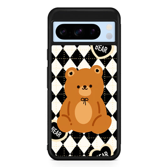 Bear and Black Flanel Google Pixel 8 Pro Case | Slim Rubber Case for Google Pixel 8 Pro