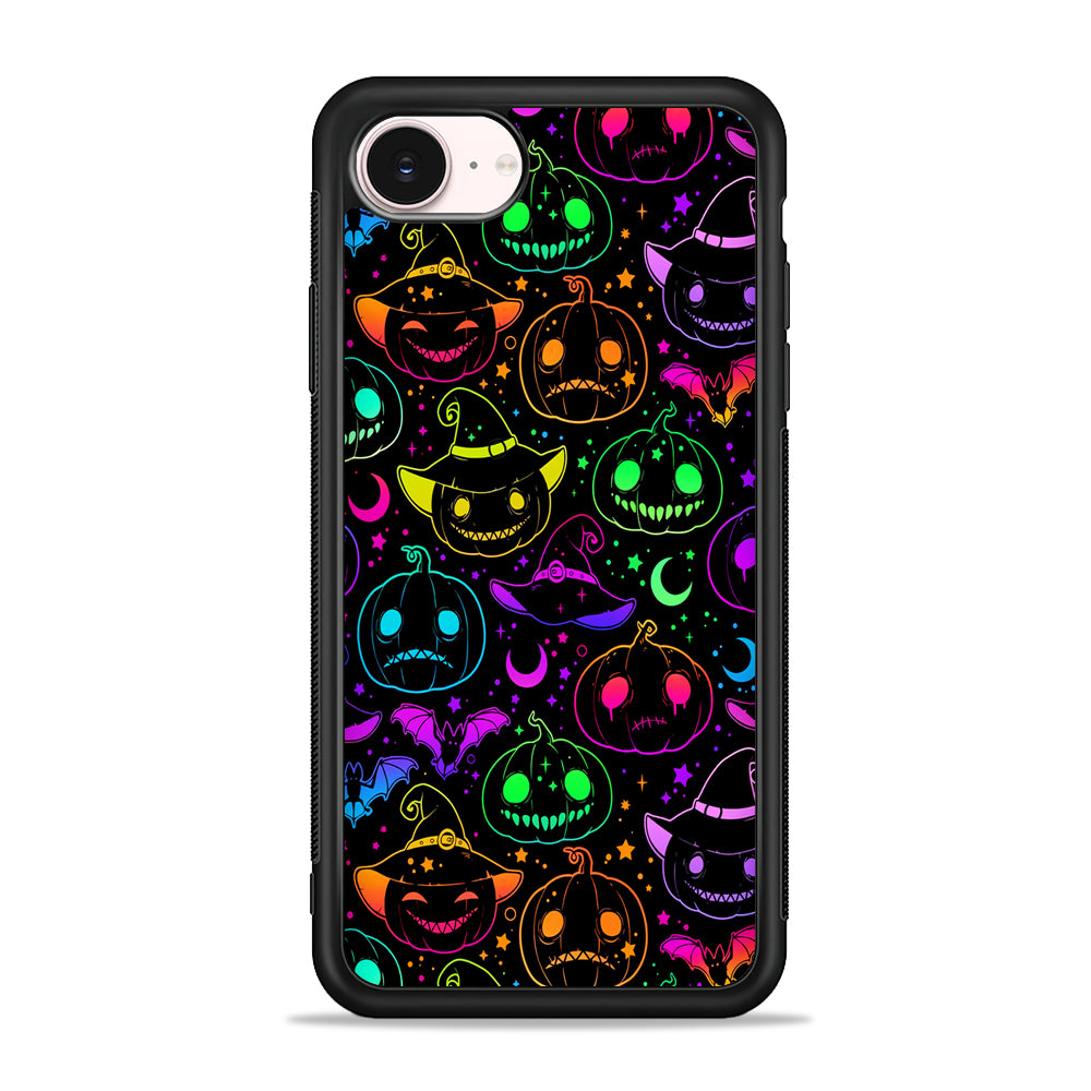 Halloween Pumpkins and Flying Bats iPhone 17e Case - Silicone Case