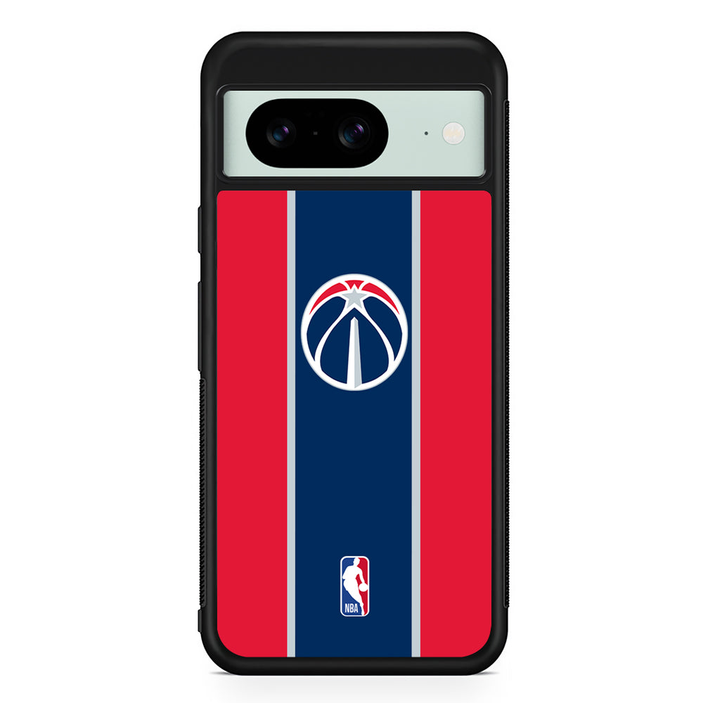 NBA Washington Wizards Stripe Google Pixel 8 Case | Durable Protective Cover for Google Pixel 8