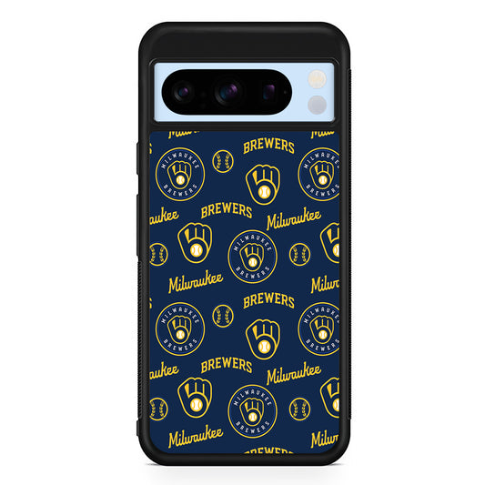 MLB Milwaukee Brewers Pattern Google Pixel 8 Pro Case | Slim Rubber Case for Google Pixel 8 Pro