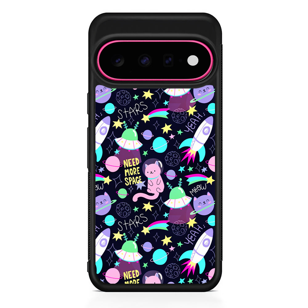 Astronauts Rockets Cat Google Pixel 11 Case | Slim Shockproof Cover