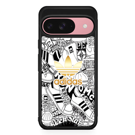 Adidas Fabulous Golden Glow Google Pixel 9 Case | Google Pixel 9 Protective Rubber Case