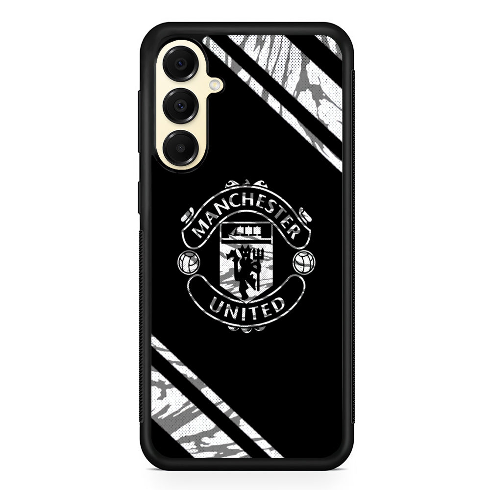 Manchester United Black Emblem Samsung Galaxy A16 Case | Slim Rubber Samsung Galaxy A16 Case