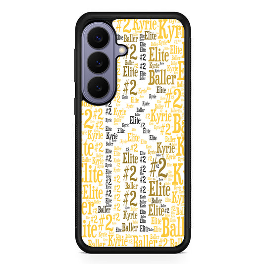 Kyrie Irving Words Doodle Yellow Samsung Galaxy S26 Case | Slim Protective Rubber Case for Samsung S26