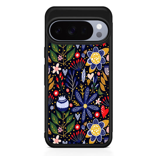 Flowers on a Dark Aesthetic Google Pixel 10 Pro Case | Slim Google Pixel 10 Pro Rubber Case