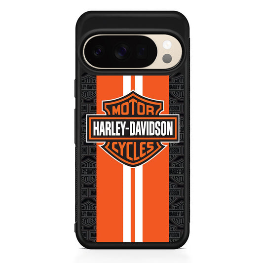 Harley Davidson Orange Stripe White Google Pixel 10 Pro XL Case | Durable Google Pixel 10 Pro XL Cover