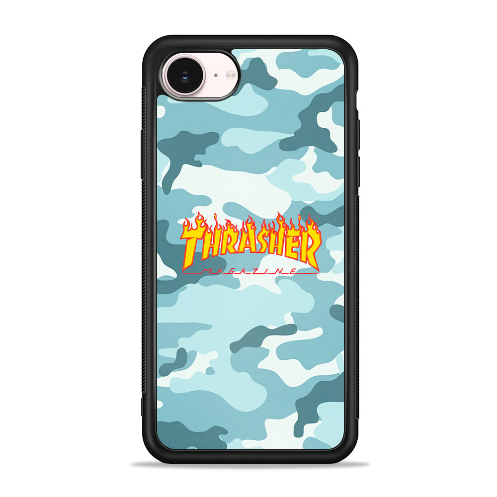 Thrasher Camo Light Blue iPhone 17e Case - Silicone Case