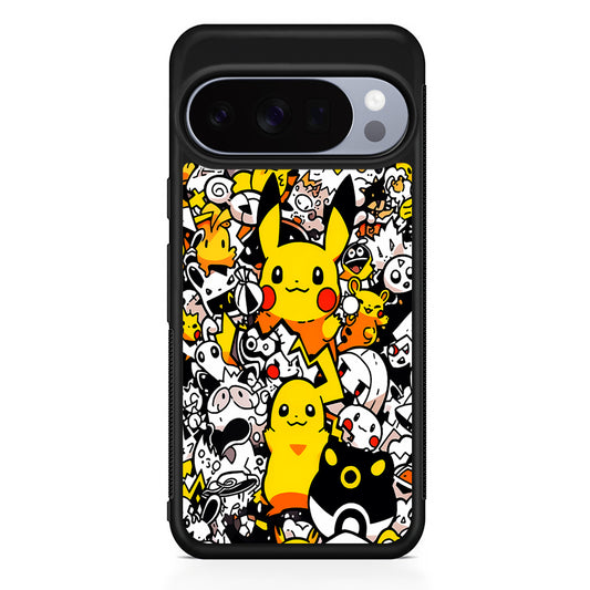 Pokemon Pikachu Doodle Google Pixel 10 Pro Case | Slim Google Pixel 10 Pro Rubber Case