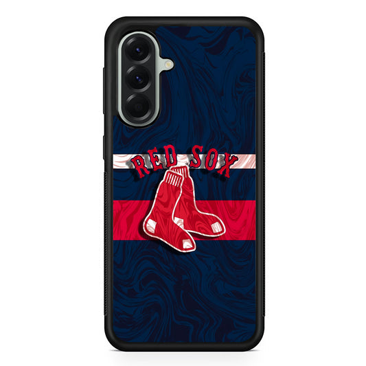 MLB Boston Red Sox Logo Samsung Galaxy A56 Case | Samsung Galaxy A56 Protective Rubber Case