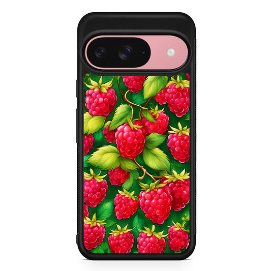 Raspberry Leaves and Berries Google Pixel 9 Case | Google Pixel 9 Protective Rubber Case