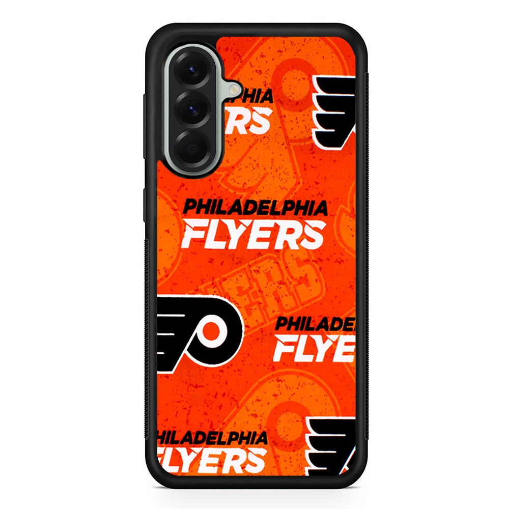 NHL Philadelphia Flyers Pattern Samsung Galaxy A56 Case | Samsung Galaxy A56 Protective Rubber Case