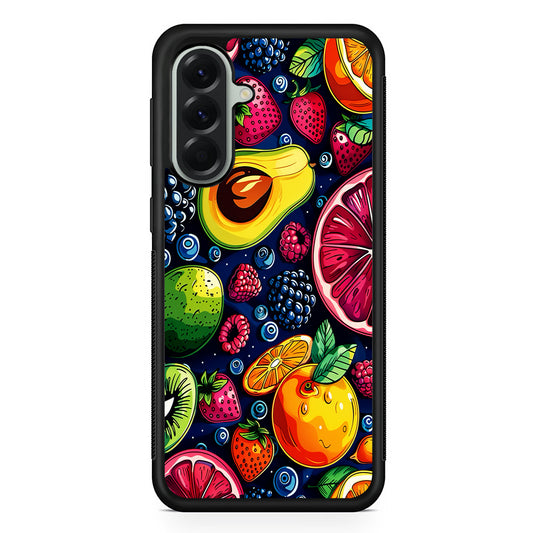 Colorful Mixed Sweet Fruits Samsung Galaxy A56 Case | Samsung Galaxy A56 Protective Rubber Case