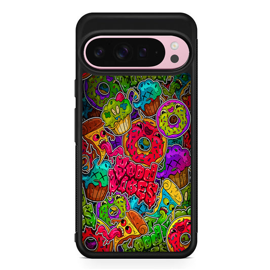 Colorful Scary Food Doodle Google Pixel 9 Pro XL Case | Protective Cover