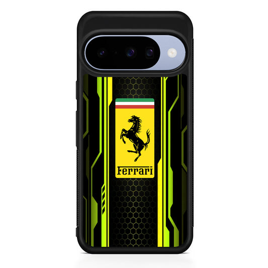 Ferrari Yellow System Line Google Pixel 10 Case | Google Pixel 10 Rubber Protective Case