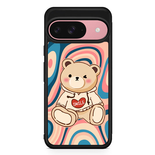 Cute Bear with Hoodie Google Pixel 9 Case | Google Pixel 9 Protective Rubber Case